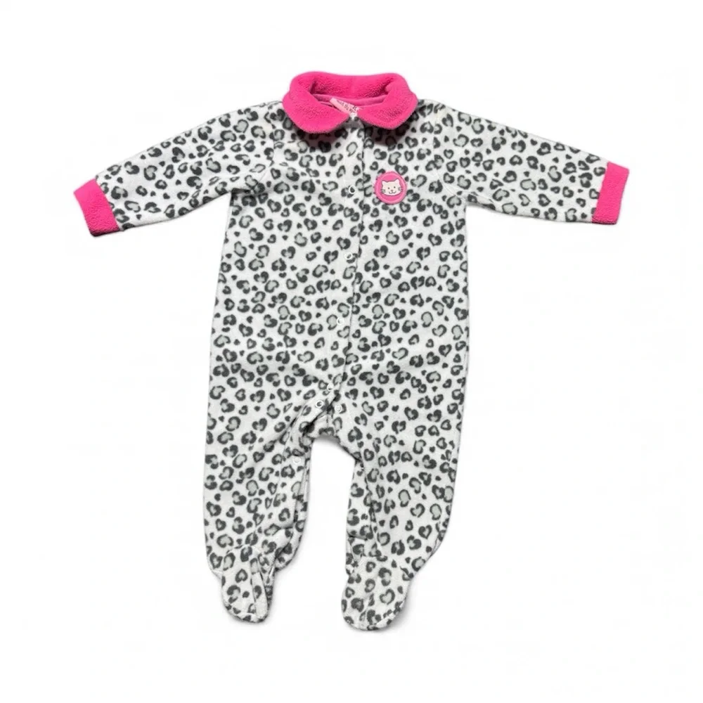 Carter's | Baby Girl Fleece Leopard Footie Pajama | 3-6M